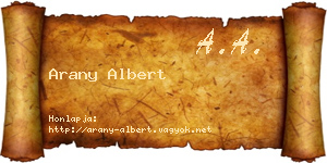 Arany Albert névjegykártya
